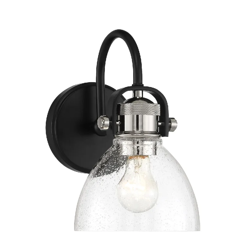 Industrial Task Lighting for Precision WorkstationsMonico 11 in. Wall Sconce Matte Black & Polished Nickel finish