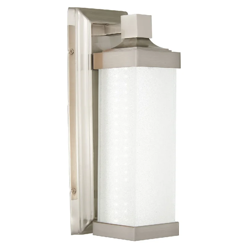 Industrial Exit Sign Lighting for Quick Evacuation13 in. LED Wall Light Brushed Nickel finish
