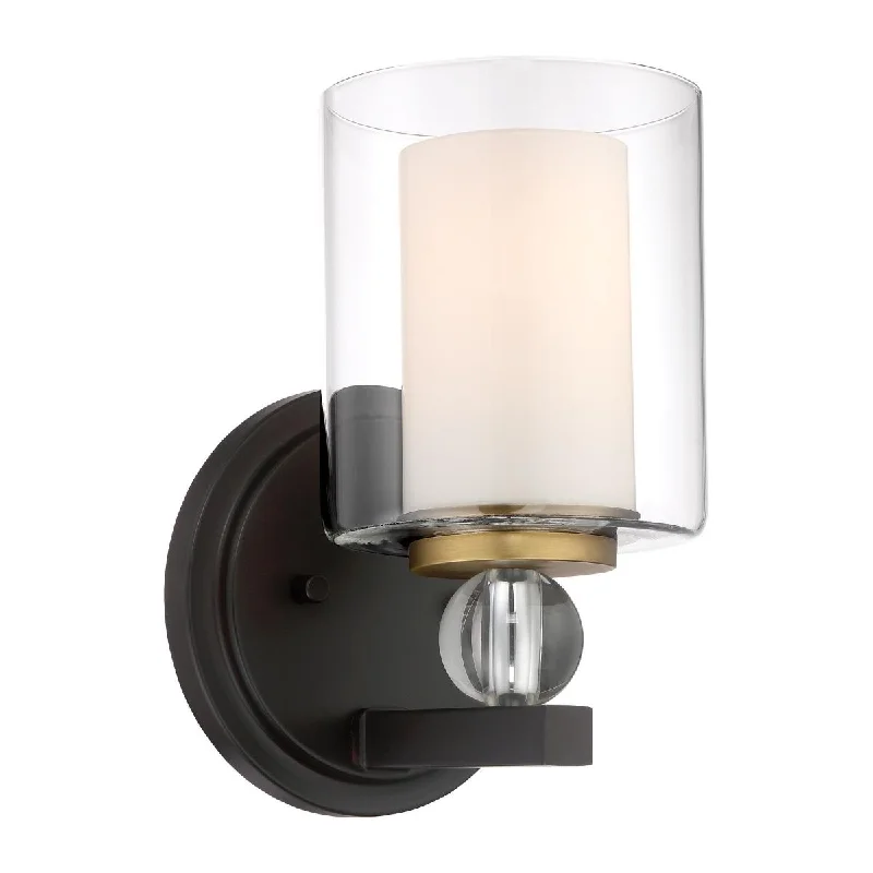 Energy - Efficient Industrial Lighting for Cost - SavingsStudio 5 10 in. Wall Sconce Bronze & Brass finish