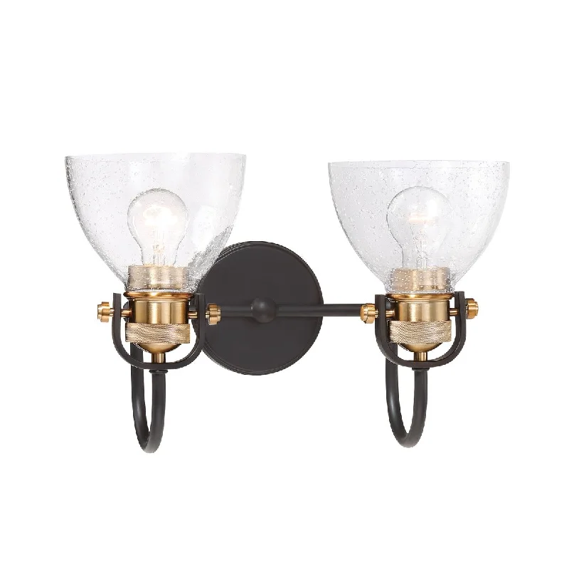 Adjustable Industrial Lighting for Flexible IlluminationMonico 16 in. 2 Lights Vanity Light Bronze & Brass finish