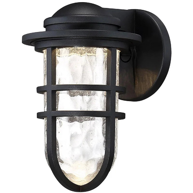 High - Bay LED Industrial Lighting for WarehousesSteampunk 9 in. LED Outdoor Wall Sconce 3000K Black Finish