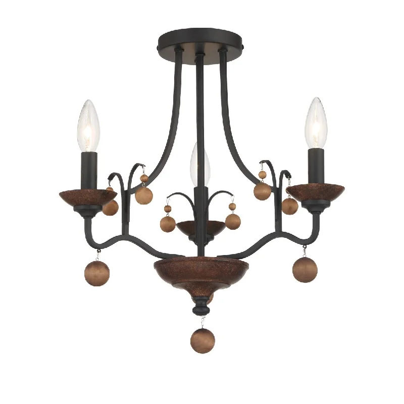 High - Bay LED Industrial Lighting for WarehousesColonial Charm 18 In. 3 Lights Semi flush Mount Light Old Bronze Finish
