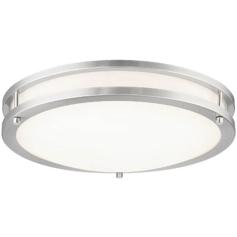 High - Bay LED Industrial Lighting for Warehouses14 in. LED Flush Mount Light Brushed Nickel finish