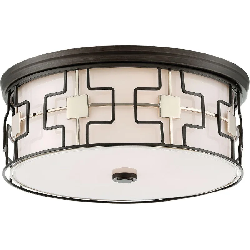 Durable Industrial Lighting for Harsh Environments16 in. LED Flush Mount Light Dark Gray finish