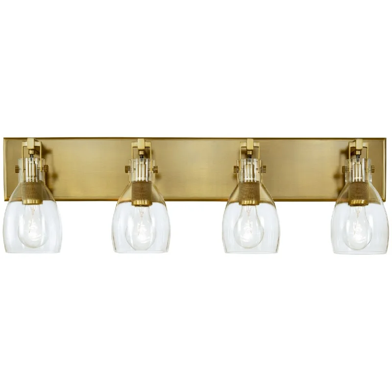 Industrial Lighting for Furniture FactoriesTiberia 30 in. 4 Lights Vanity Light Brass finish