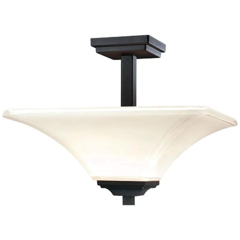 Industrial Lighting for Printing Press FacilitiesAgilis 16 in. 2 Lights Semi flush Mount Light Black finish