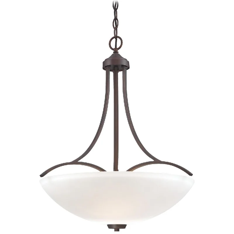 Industrial Lighting for Metal Fabrication ShopsOverland Park 22 in. 3 Lights Pendant Light Bronze Finish