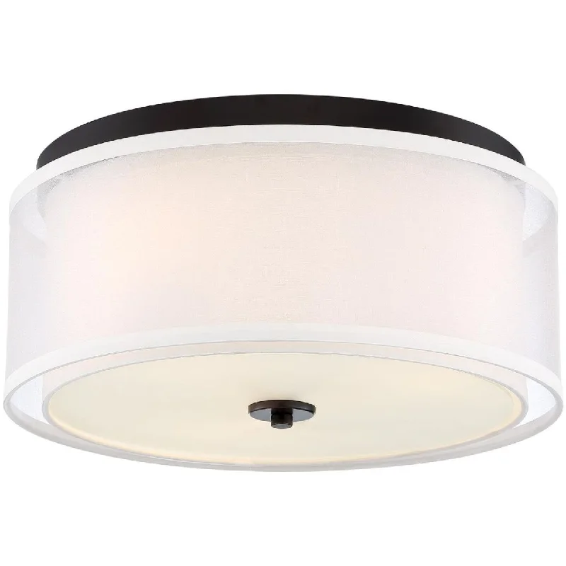 Color - Tunable Industrial Lighting for Special ApplicationsStudio 5 16 in. 3 Lights Flush Mount Light Bronze & Brass Finish