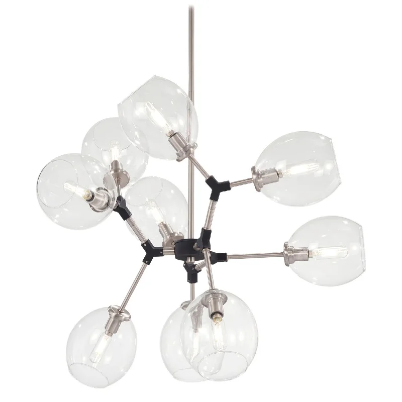 Industrial Lighting for Furniture FactoriesNexpo 30 in. 9 lights Chandelier Brushed Nickel finish