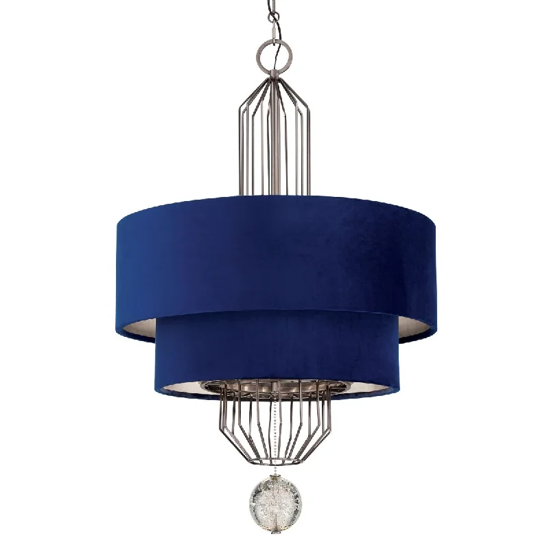 Adjustable Industrial Lighting for Flexible IlluminationGrandeur 24 in. 8 Lights Pendant Light Blue Finish