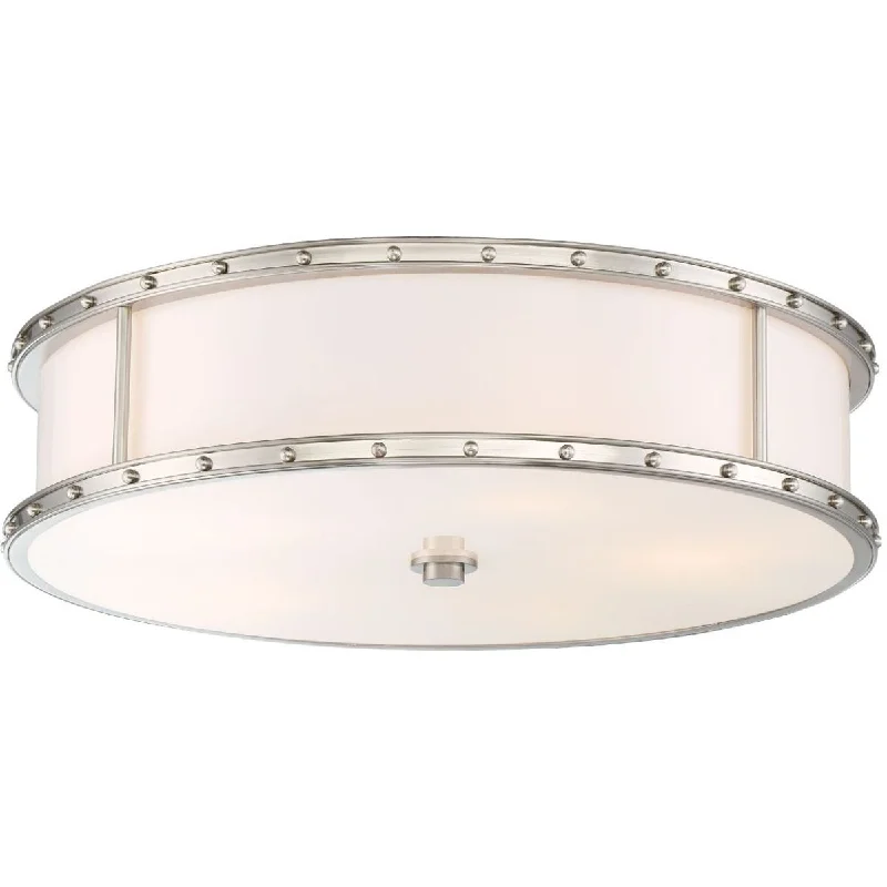Shock - Resistant Industrial Lighting for Vibrating Machinery Areas20 in. LED Flush Mount Light Brushed Nickel finish