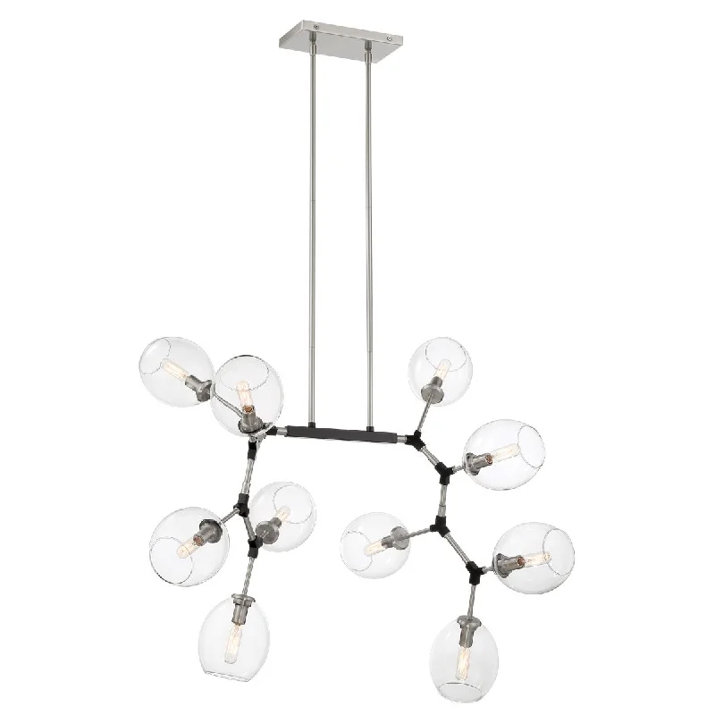 Industrial Lighting for Electronics ManufacturingNexpo 50 in. 10 lights Chandelier Brushed Nickel finish