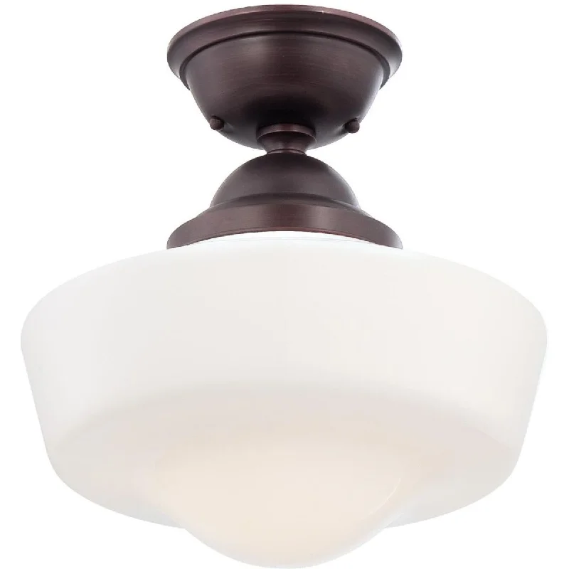 Adjustable Industrial Lighting for Flexible Illumination15 in. Semi flush Mount Light Bronze finish