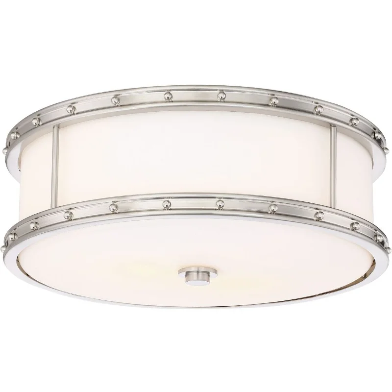 Industrial Flood Lighting for Outdoor Loading Docks16 in. LED Flush Mount Light Nickel finish