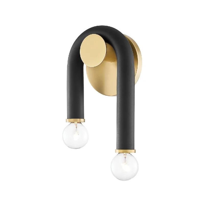 Industrial Lighting for Printing Press FacilitiesWhit 11 in. Wall Light Aged Brass & Black finish Industrial Lighting for Printing Press FacilitiesWhit 11 in. Wall Light Aged Brass & Black finish