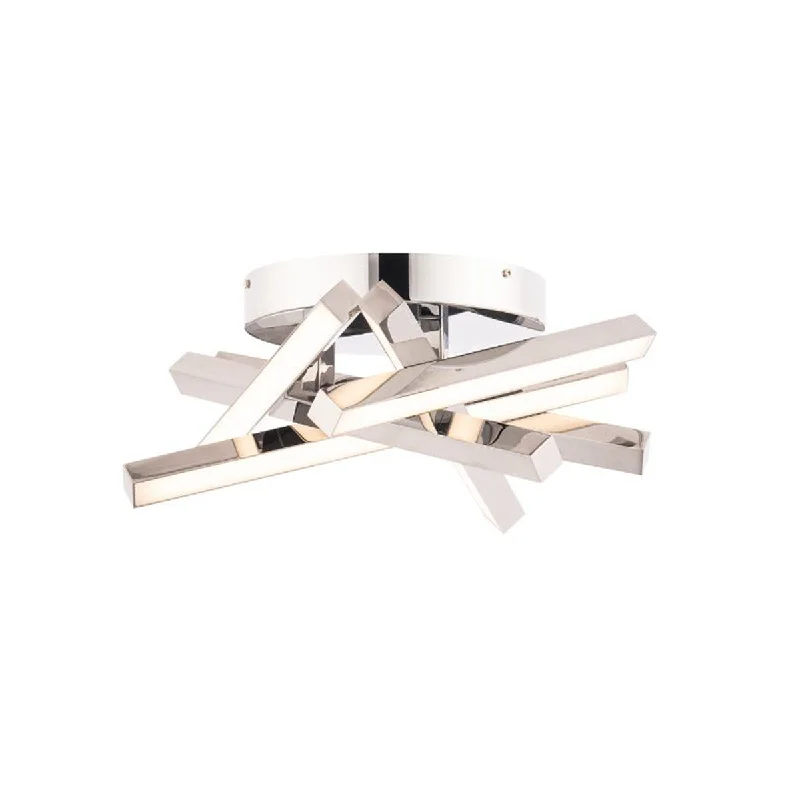 Industrial Lighting for Food Processing FactoriesParallax 15 in. LED Ceiling Flush Mount Light 3000K Chrome Finish