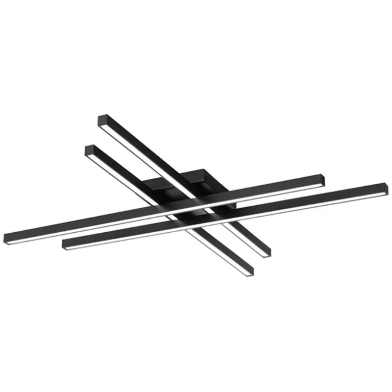 Industrial Lighting for Chemical PlantsParallax 32 in. LED Flush Mount Light Selectable CCT Black Finish