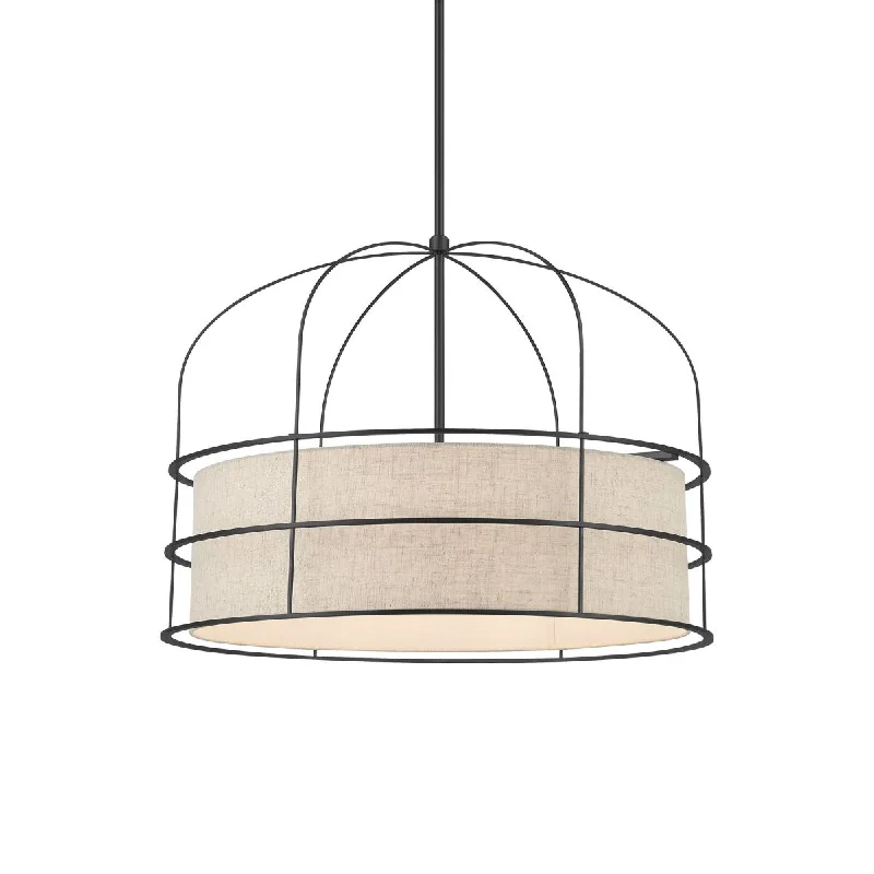 Industrial Lighting for Chemical PlantsGateway Park 26 In. 6 Lights Pendant Light Black Finish