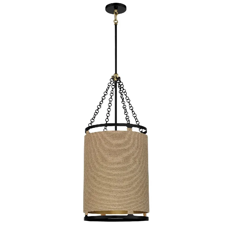 Industrial Lighting for Metal Fabrication ShopsWindward Passage 15 in. 4 Lights Pendant Light Brass & Black Finish