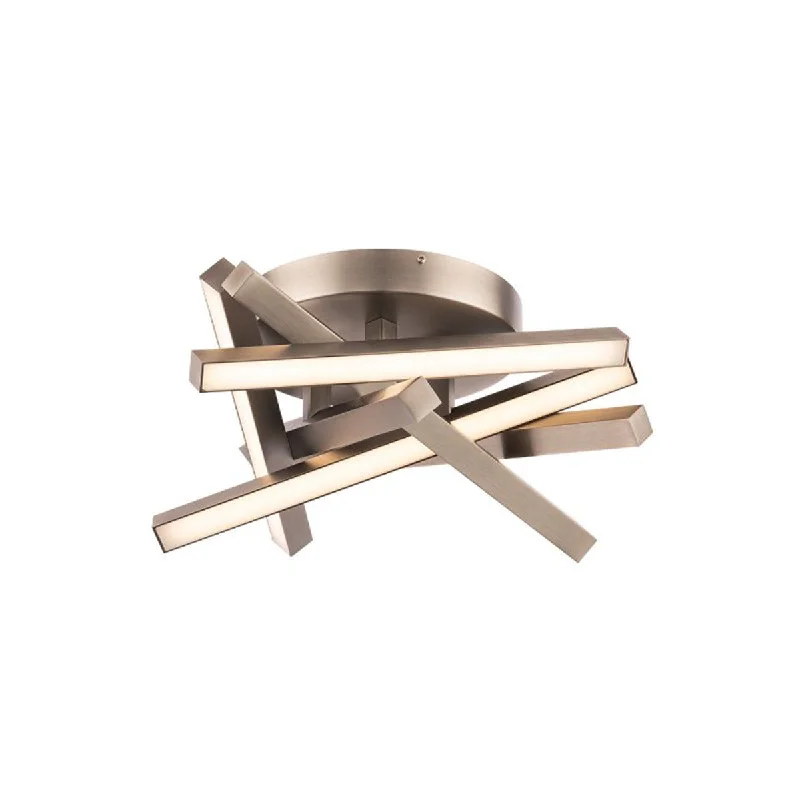 Durable Industrial Lighting for Harsh EnvironmentsParallax 15 in. LED Ceiling Flush Mount Light 3500K Brushed Nickel Finish