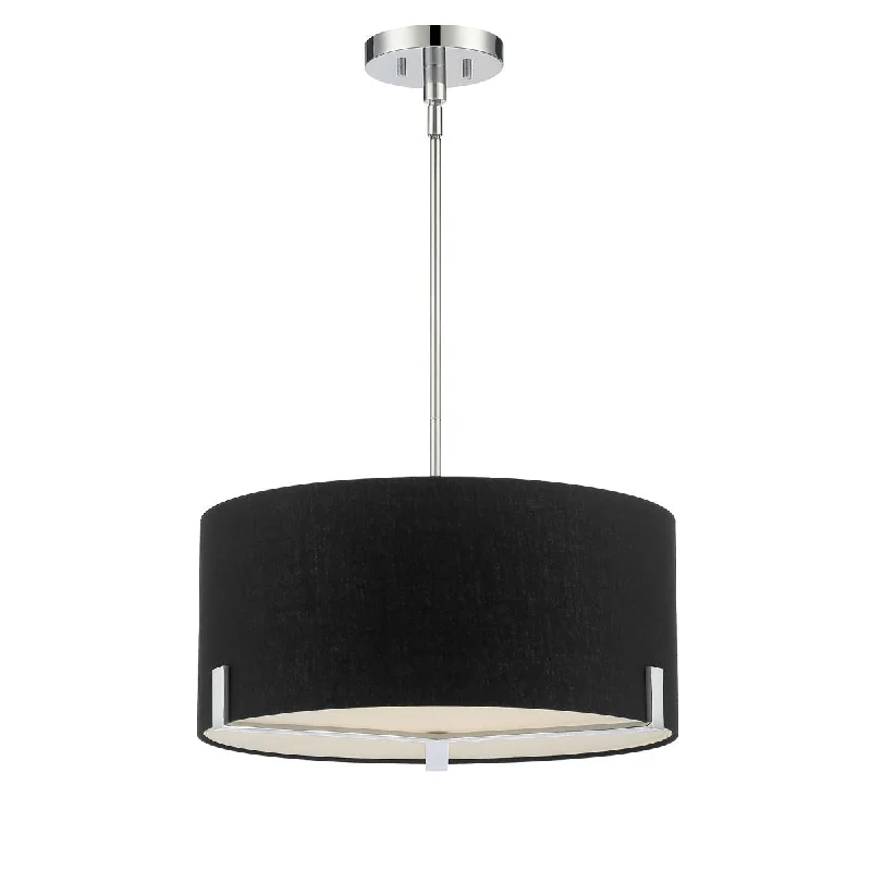 Energy - Efficient Industrial Lighting for Cost - SavingsWestboro Boulevard 20 in. 3 Lights Pendant Light Chrome & Black Finish