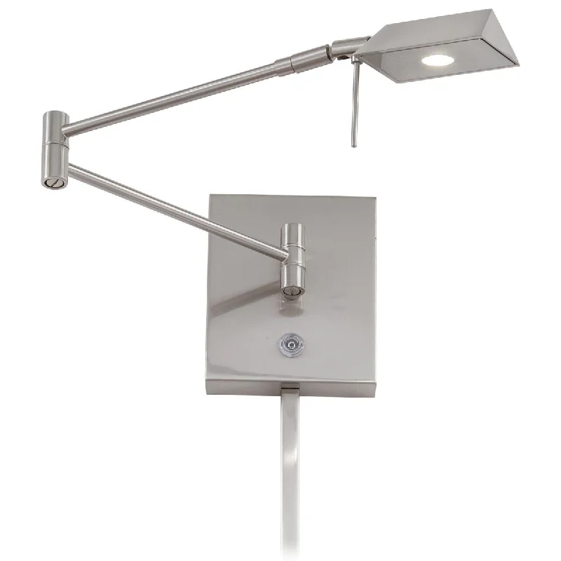 Dimmable Industrial Lighting for Ambiance ControlGeorge's Reading Room Contemporary LED Swing Arm Wall Lamp Nickel Finish