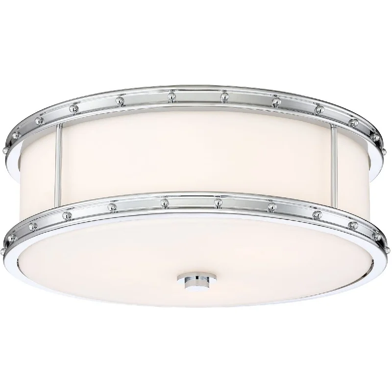 Industrial Area Lighting for Large Open Spaces16 in. LED Flush Mount Light Chrome finish