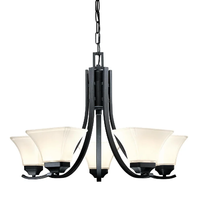 Industrial Lighting for Furniture FactoriesAgilis 27 in. 5 Lights Chandelier Black finish