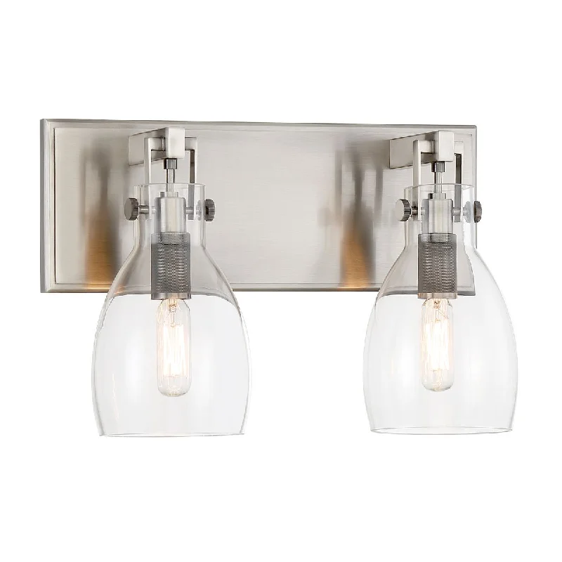 Industrial Task Lighting for Precision WorkstationsTiberia 14 in. 2 Lights Vanity Light Gray finish