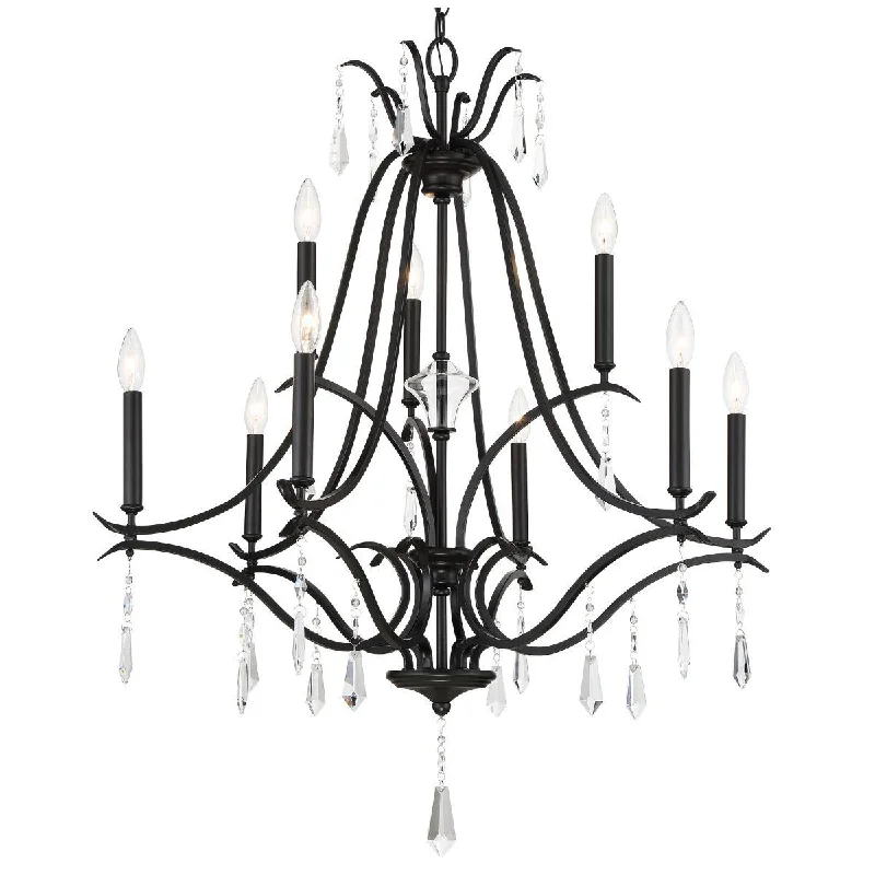 Low - Bay Industrial Lighting Fixtures for Small FactoriesLaurel Estate 32 In. 9 Lights Chandelier Black Finish
