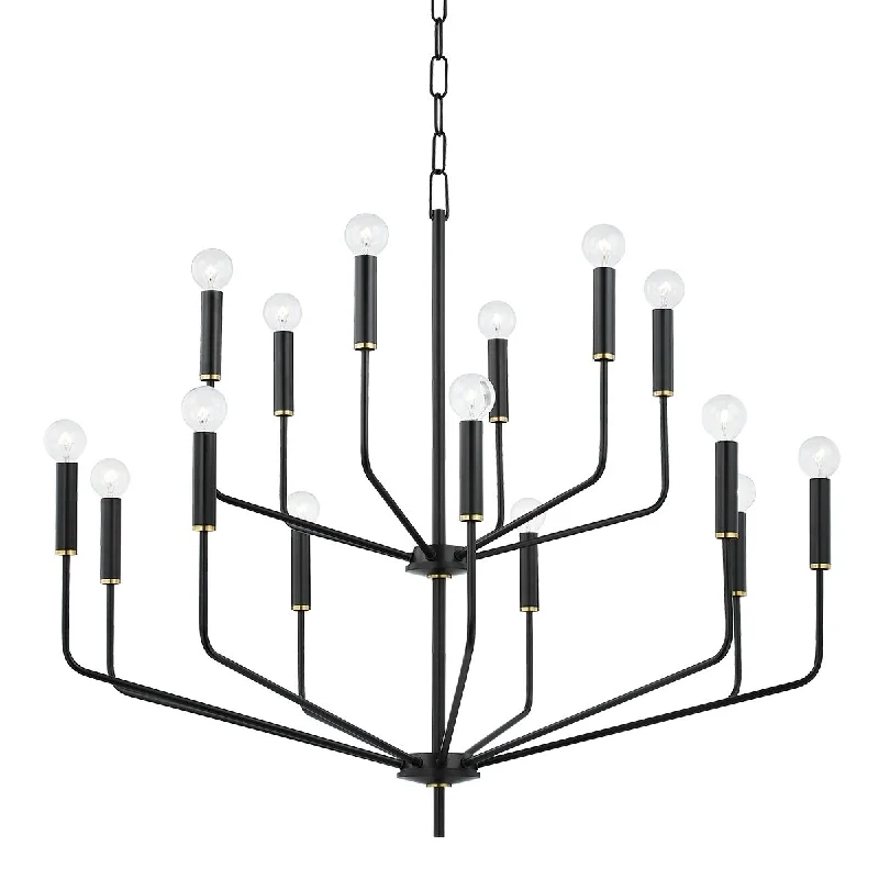 Durable Industrial Lighting for Harsh EnvironmentsBailey 15 Lights Chandelier Brass & Black finish Durable Industrial Lighting for Harsh EnvironmentsBailey 15 Lights Chandelier Brass & Black finish