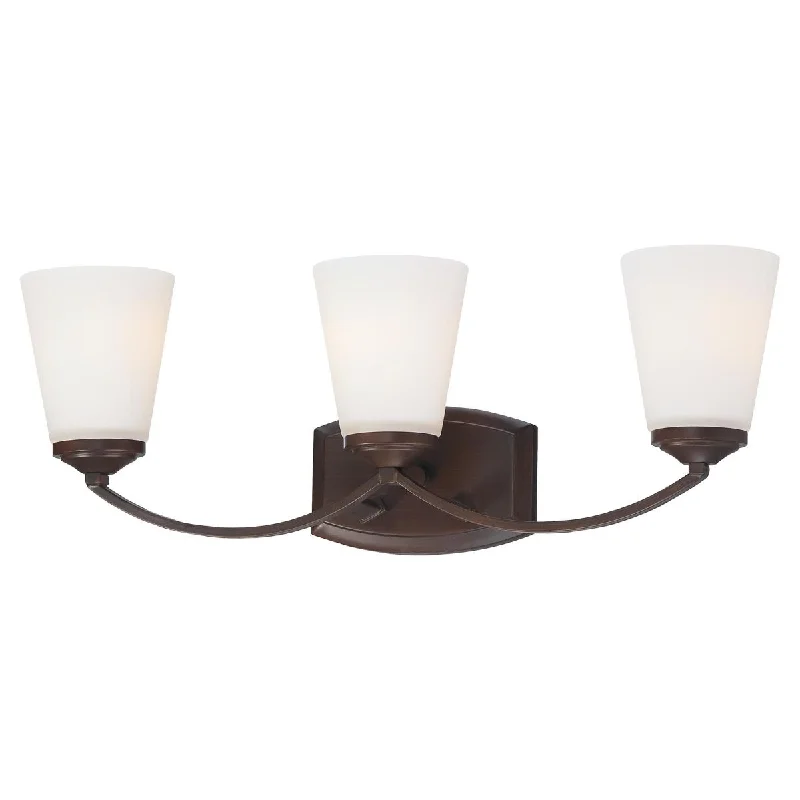 Industrial Ceiling - Mounted Lighting for Assembly PlantsOverland Park 23 In. 3 Lights Vanity Light Bronze Finish