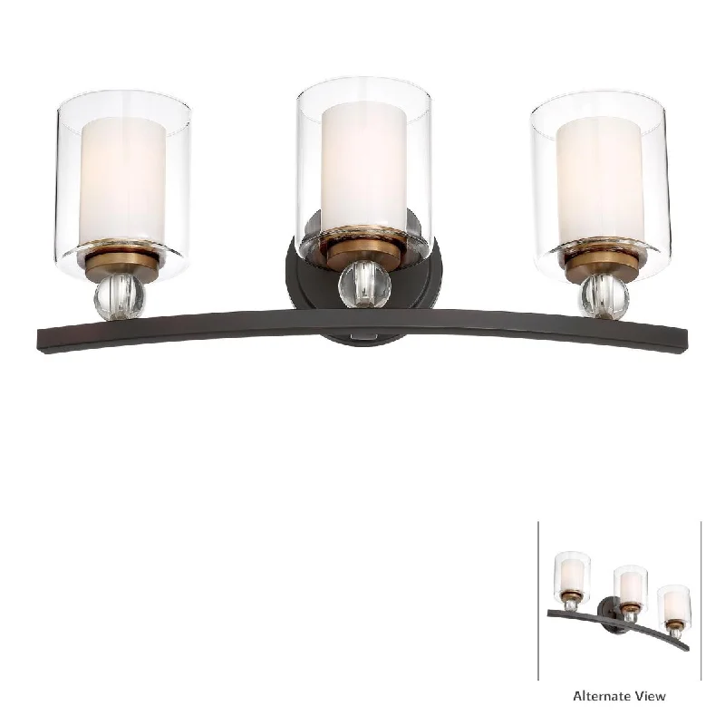 Corrosion - Resistant Industrial Lighting for Coastal FactoriesStudio 5 24 in. 3 Lights Vanity Light Bronze & Brass finish