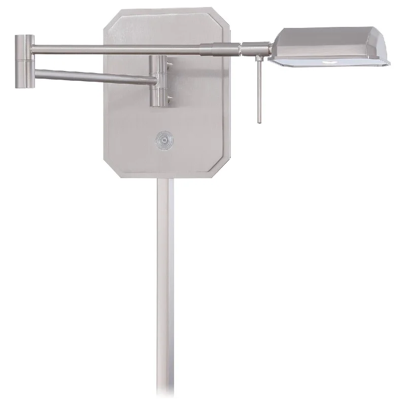 Industrial Task Lighting for Precision WorkstationsGeorge's Reading Room Contemporary LED Swing Arm Wall Lamp Nickel Finish