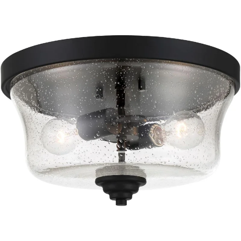 Industrial Lighting for Automotive Manufacturing PlantsShyloh 14 in. 2 Lights Flush Mount Light Black Finish