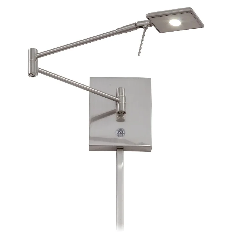 Industrial Lighting for Metal Fabrication ShopsGeorge's Reading Room Contemporary LED Swing Arm Wall Lamp Nickel Finish