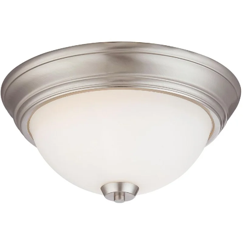 Adjustable Industrial Lighting for Flexible IlluminationOverland Park 13 in. 2 Lights Flush Mount Light Brushed Nickel Finish