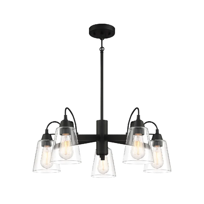 Industrial Wall - Mounted Lighting for Workshop WallsBeckonridge 26 in. 5 Lights Chandelier Black finish