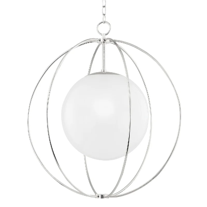 Industrial Wall - Mounted Lighting for Workshop WallsLyla 28 in. Pendant Light Polished Nickel Finish Industrial Wall - Mounted Lighting for Workshop WallsLyla 28 in. Pendant Light Polished Nickel Finish