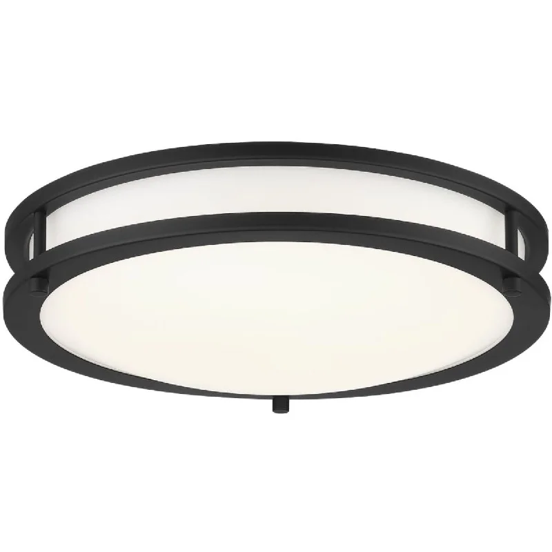 Energy - Efficient Industrial Lighting for Cost - Savings14 in. LED Flush Mount Light Black finish