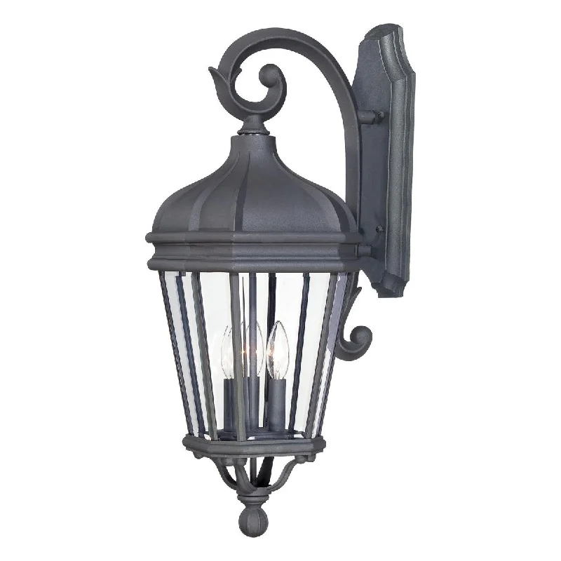 Waterproof Industrial Lighting for Wet AreasHarrison 32 in. 3 Lights Outdoor Wall Lantern Black Finish