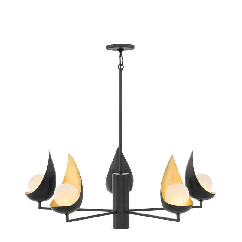 Modern track lighting with LED bulbsHinkley 47905BLK Chandelier Ren Black
