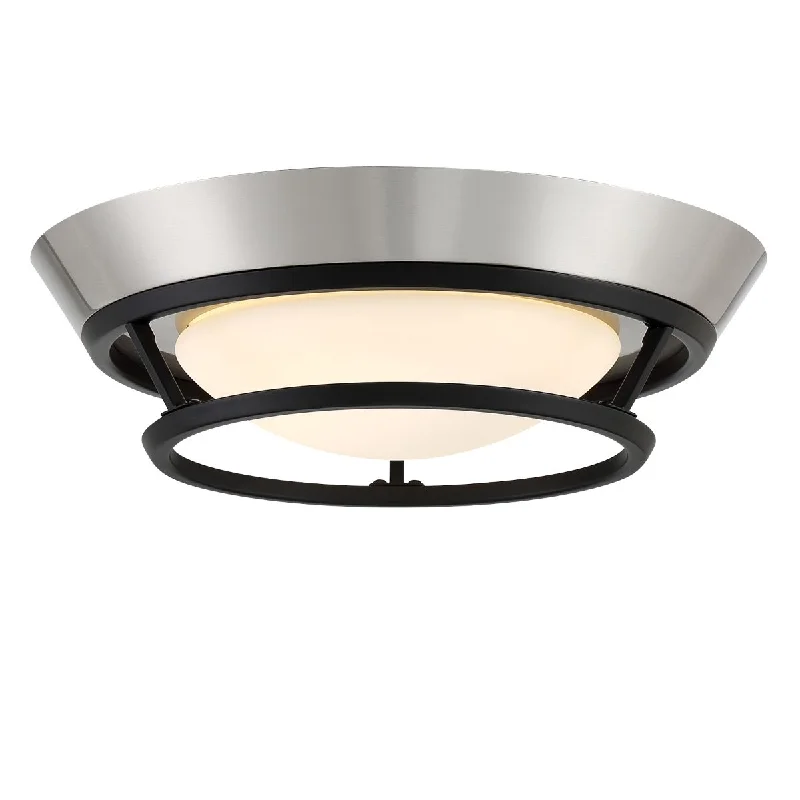 Explosion - Proof Industrial Lighting for Hazardous LocationsBeam Me Up 11 in. LED Flush Mount Light Coal & Brushed Nickel Finish