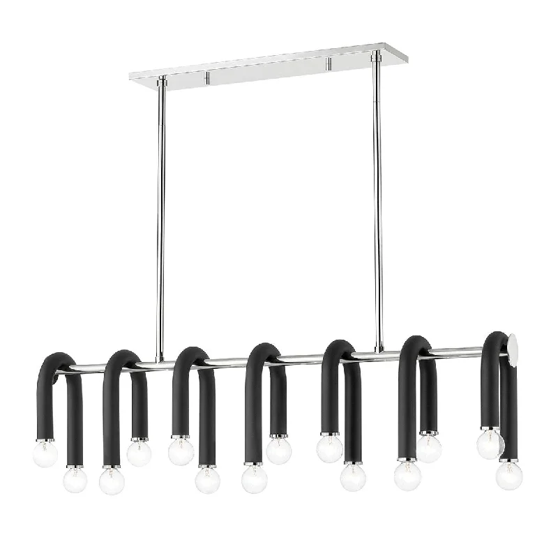 Industrial Flood Lighting for Outdoor Loading DocksWhit 38 in. 14 Lights Pendant Light Polished Nickel & Black Finish Industrial Flood Lighting for Outdoor Loading DocksWhit 38 in. 14 Lights Pendant Light Polished Nickel & Black Finish