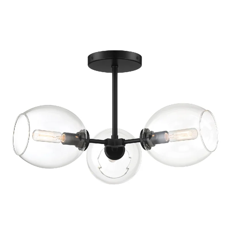Energy - Efficient Industrial Lighting for Cost - SavingsNexpo 19 in. 3 lights Semi flush Mount Light Coal finish