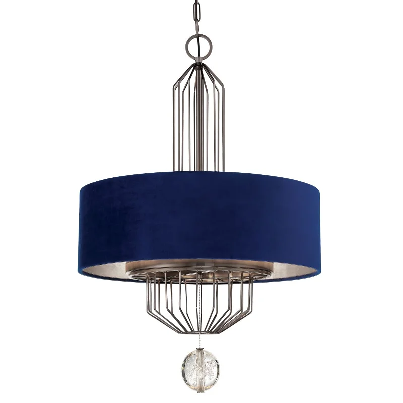Industrial Lighting for Textile MillsGrandeur 24 in. 6 Lights Pendant Light Blue Finish