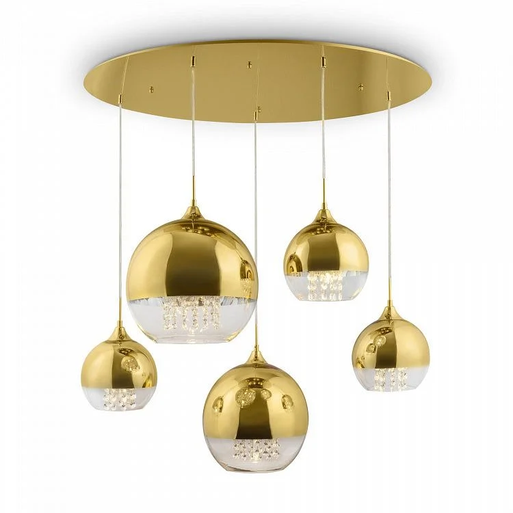 Track lighting with a chunky, bold designFermi 5lt Pendant Lamp - Gold/Nickel Finish Track lighting with a chunky, bold designFermi 5lt Pendant Lamp - Gold/Nickel Finish