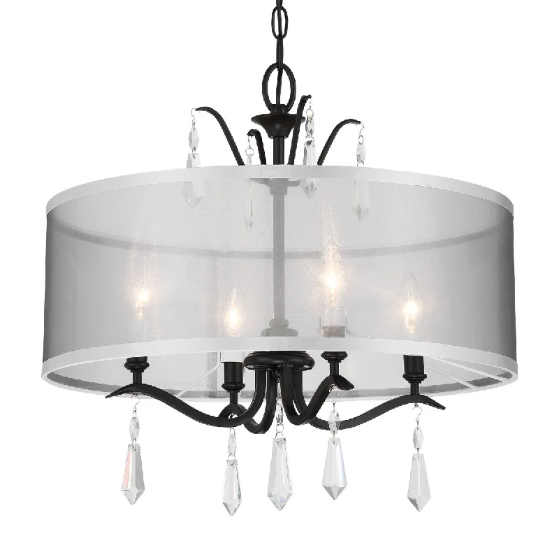 Industrial Task Lighting for Precision WorkstationsLaurel Estate 20 In. 4 Lights Semi flush Mount Light Black Finish