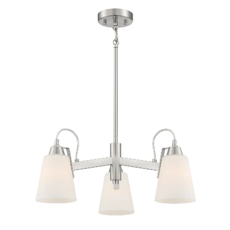 Industrial Lighting for Furniture FactoriesBeckonridge 22 in. 3 Lights Chandelier Brushed Nickel finish