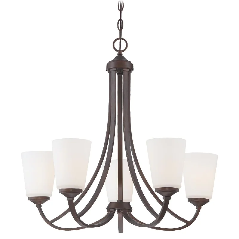 Industrial Flood Lighting for Outdoor Loading DocksOverland Park 26 in. 5 Lights Chandelier Bronze finish